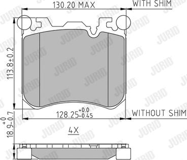 Jurid 573351J - Тормозные колодки, дисковые, комплект autospares.lv