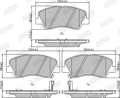 Jurid 573368J - Тормозные колодки, дисковые, комплект autospares.lv