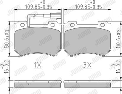 Jurid 573309J - Тормозные колодки, дисковые, комплект autospares.lv