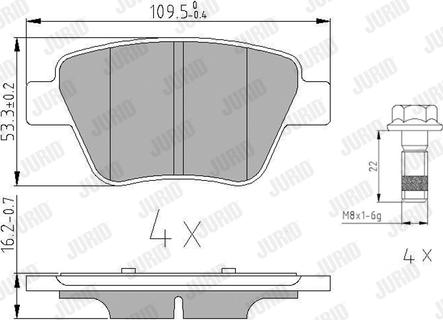 Jurid 573312J - Тормозные колодки, дисковые, комплект autospares.lv