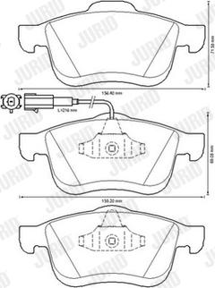 Jurid 573334J - Тормозные колодки, дисковые, комплект autospares.lv