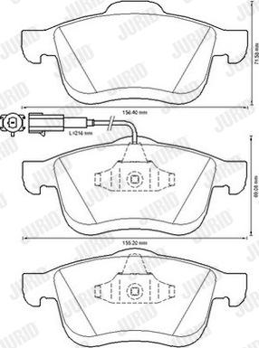 Jurid 573334J - Тормозные колодки, дисковые, комплект autospares.lv