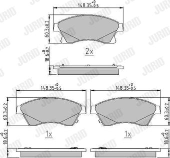 Jurid 573332J - Тормозные колодки, дисковые, комплект autospares.lv