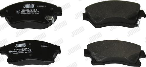 Jurid 573332J - Тормозные колодки, дисковые, комплект autospares.lv