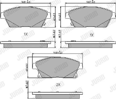 Jurid 573325J - Тормозные колодки, дисковые, комплект autospares.lv