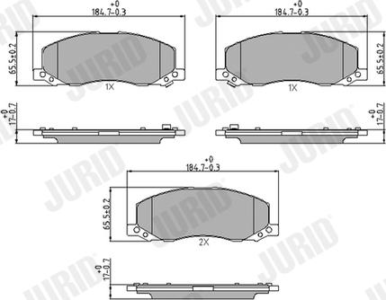 Jurid 573326J - Тормозные колодки, дисковые, комплект autospares.lv