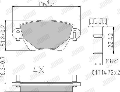 Jurid 573320J - Тормозные колодки, дисковые, комплект autospares.lv