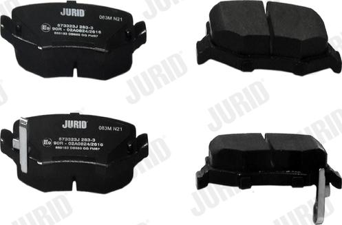 Jurid 573323J - Тормозные колодки, дисковые, комплект autospares.lv