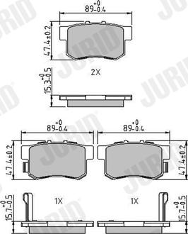 Jurid 573375J - Тормозные колодки, дисковые, комплект autospares.lv