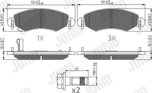 Jurid 573378J - Тормозные колодки, дисковые, комплект autospares.lv