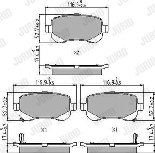 Jurid 573299J - Тормозные колодки, дисковые, комплект autospares.lv