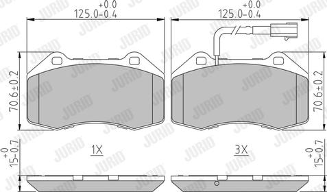 Jurid 573290J - Тормозные колодки, дисковые, комплект autospares.lv