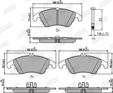 Jurid 573291J - Тормозные колодки, дисковые, комплект autospares.lv