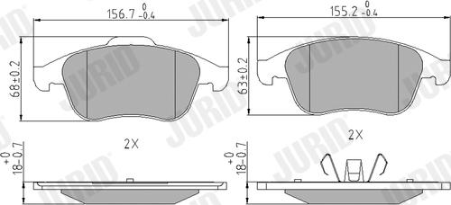 Jurid 573243J - Тормозные колодки, дисковые, комплект autospares.lv