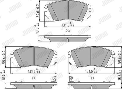 Jurid 573269J - Тормозные колодки, дисковые, комплект autospares.lv