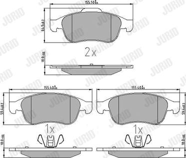 Jurid 573268J - Тормозные колодки, дисковые, комплект autospares.lv