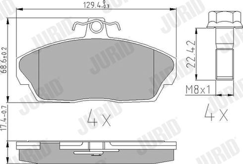 Jurid 573203J - Тормозные колодки, дисковые, комплект autospares.lv