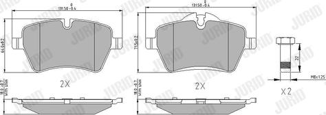 Jurid 573234J - Тормозные колодки, дисковые, комплект autospares.lv