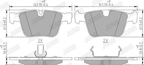 Jurid 573232J - Тормозные колодки, дисковые, комплект autospares.lv