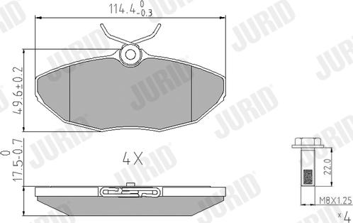 Jurid 573237J - Тормозные колодки, дисковые, комплект autospares.lv