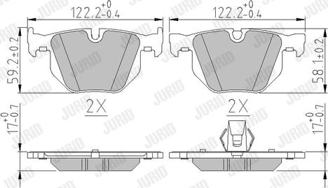 Jurid 573224J - Тормозные колодки, дисковые, комплект autospares.lv