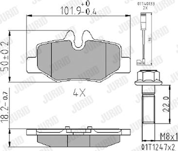 Jurid 573222J - Тормозные колодки, дисковые, комплект autospares.lv