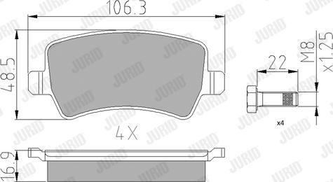 Jurid 573748J - Тормозные колодки, дисковые, комплект autospares.lv