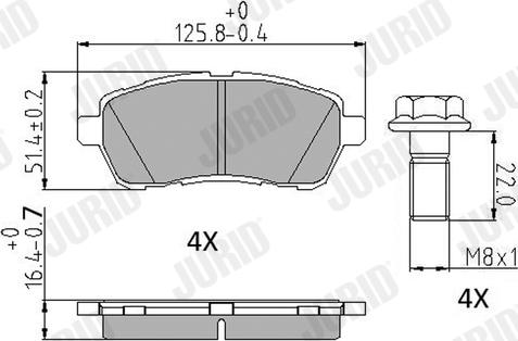 Jurid 573747J - Тормозные колодки, дисковые, комплект autospares.lv