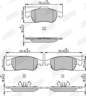 Jurid 573766J - Тормозные колодки, дисковые, комплект autospares.lv