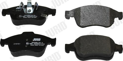 Jurid 573766J - Тормозные колодки, дисковые, комплект autospares.lv