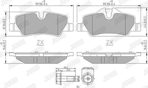 Jurid 573763J - Тормозные колодки, дисковые, комплект autospares.lv