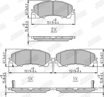 Jurid 573789J - Тормозные колодки, дисковые, комплект autospares.lv