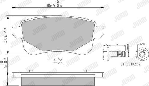 Jurid 573785J - Тормозные колодки, дисковые, комплект autospares.lv