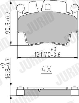 Jurid 573725J - Тормозные колодки, дисковые, комплект autospares.lv