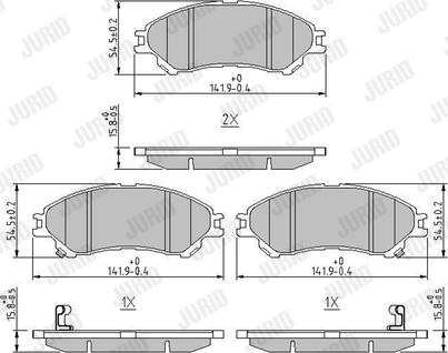 Jurid 573777J - Тормозные колодки, дисковые, комплект autospares.lv