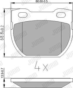 Jurid 572494J - Тормозные колодки, дисковые, комплект autospares.lv