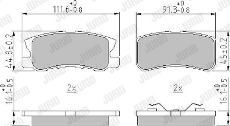 Jurid 572498J - Тормозные колодки, дисковые, комплект autospares.lv