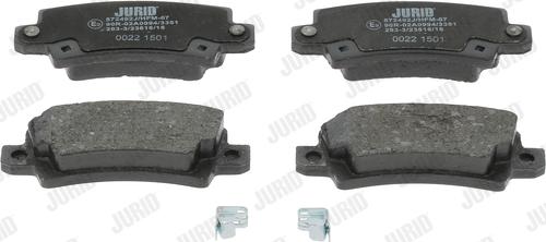 Jurid 572492J - Тормозные колодки, дисковые, комплект autospares.lv