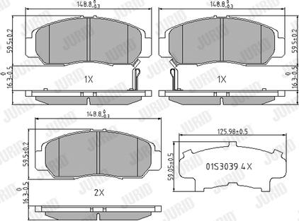 Jurid 572449J - Тормозные колодки, дисковые, комплект autospares.lv