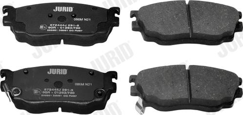 Jurid 572444J - Тормозные колодки, дисковые, комплект autospares.lv