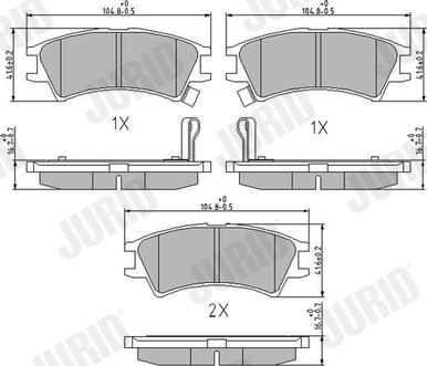 Jurid 572401J - Тормозные колодки, дисковые, комплект autospares.lv