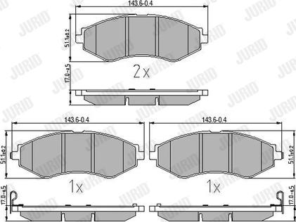 Jurid 572407J - Тормозные колодки, дисковые, комплект autospares.lv