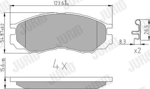 Jurid 572419J - Тормозные колодки, дисковые, комплект autospares.lv