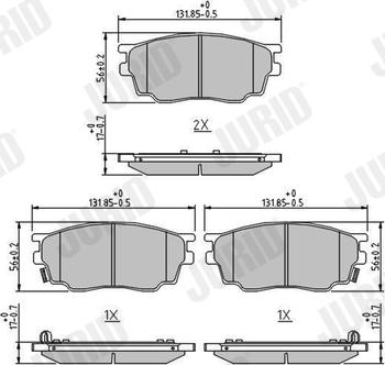 Jurid 572489J - Тормозные колодки, дисковые, комплект autospares.lv