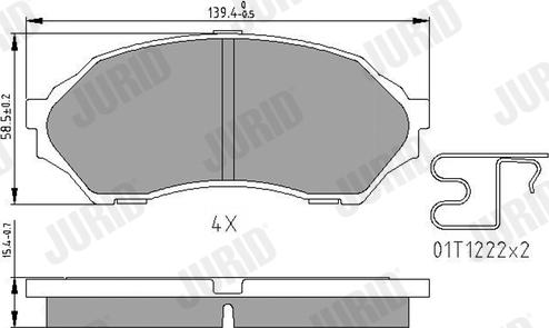 Jurid 572437J - Тормозные колодки, дисковые, комплект autospares.lv