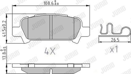 Jurid 572424J - Тормозные колодки, дисковые, комплект autospares.lv