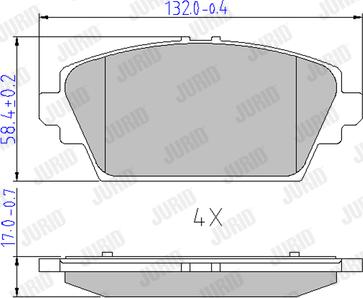 Jurid 572428J - Тормозные колодки, дисковые, комплект autospares.lv