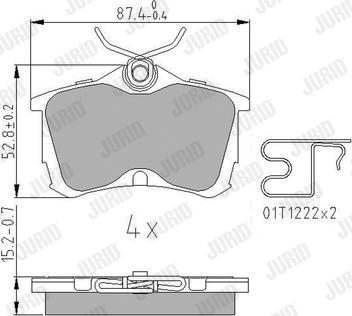 Jurid 572478J - Тормозные колодки, дисковые, комплект autospares.lv