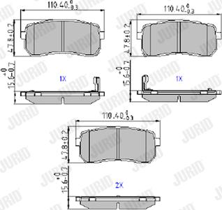 Jurid 572596J - Тормозные колодки, дисковые, комплект autospares.lv