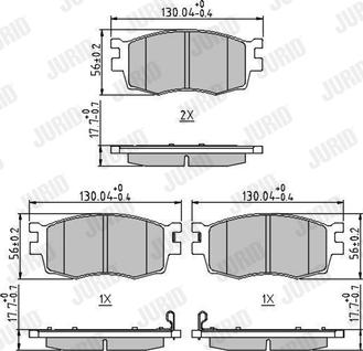 Jurid 572593J - Тормозные колодки, дисковые, комплект autospares.lv